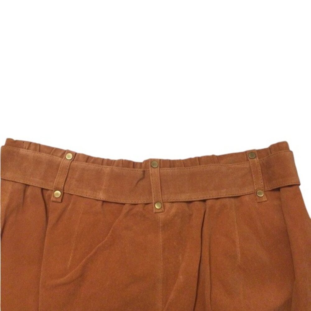 Rare NWT Terry Lewis Classic Luxuries Leather Suede Pants Brass Hardware - Picture 5 of 8
